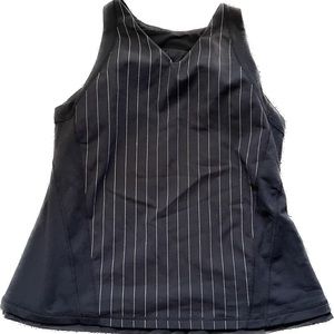 LULULEMON V Neck Pinstripe Tank Keyhole Back Size 14